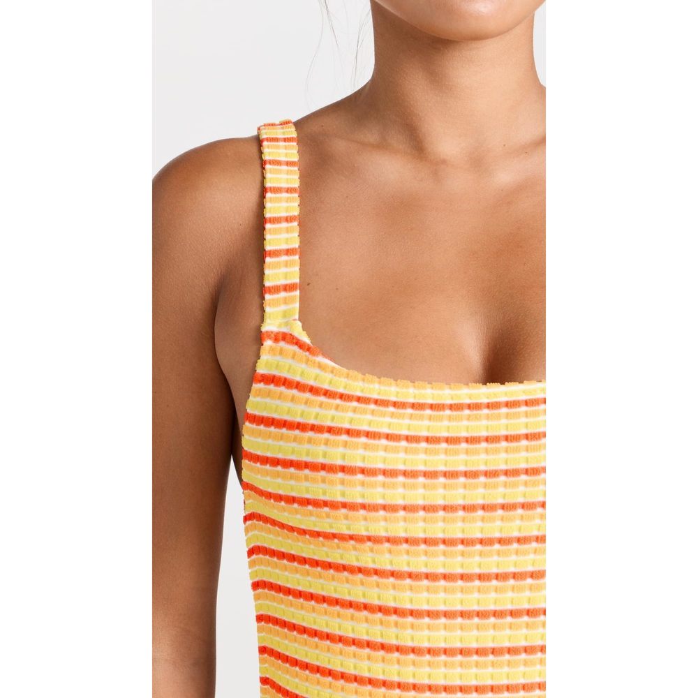 Solid & Striped Women's The Toni One Piece, Coral Orange/Banana/Keys Blue, XL - Picture 6 of 6